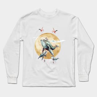 Flying Whales in the sky Long Sleeve T-Shirt